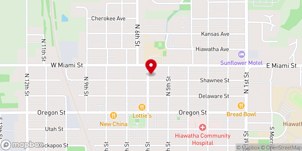 Map showing location of Bethany United Church of Christ