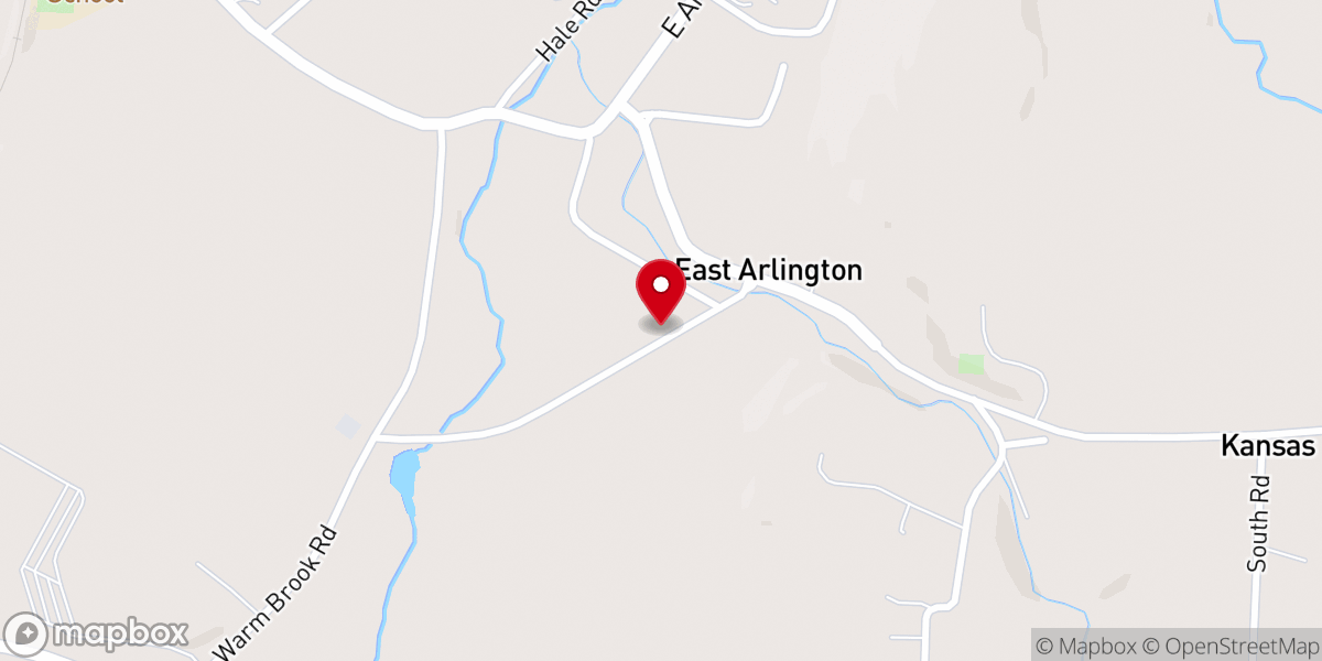 Map showing location of Federated Church of East Arlington