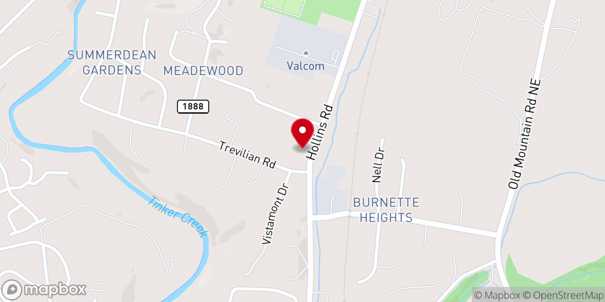 Map showing location of Hope Bible Church