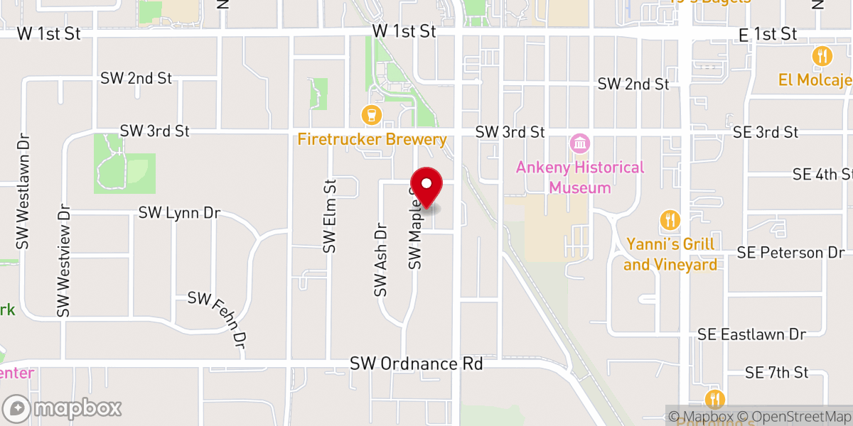 Map showing location of Ankeny Seventh-day Adventist Church