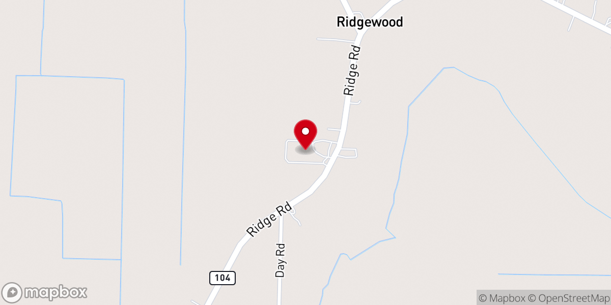 Map showing location of Ridgewood Bible Church