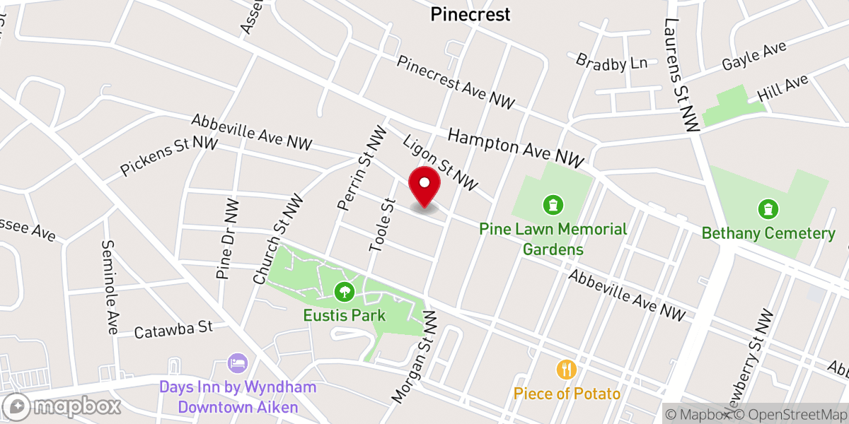 Map showing location of Lockett Chapel