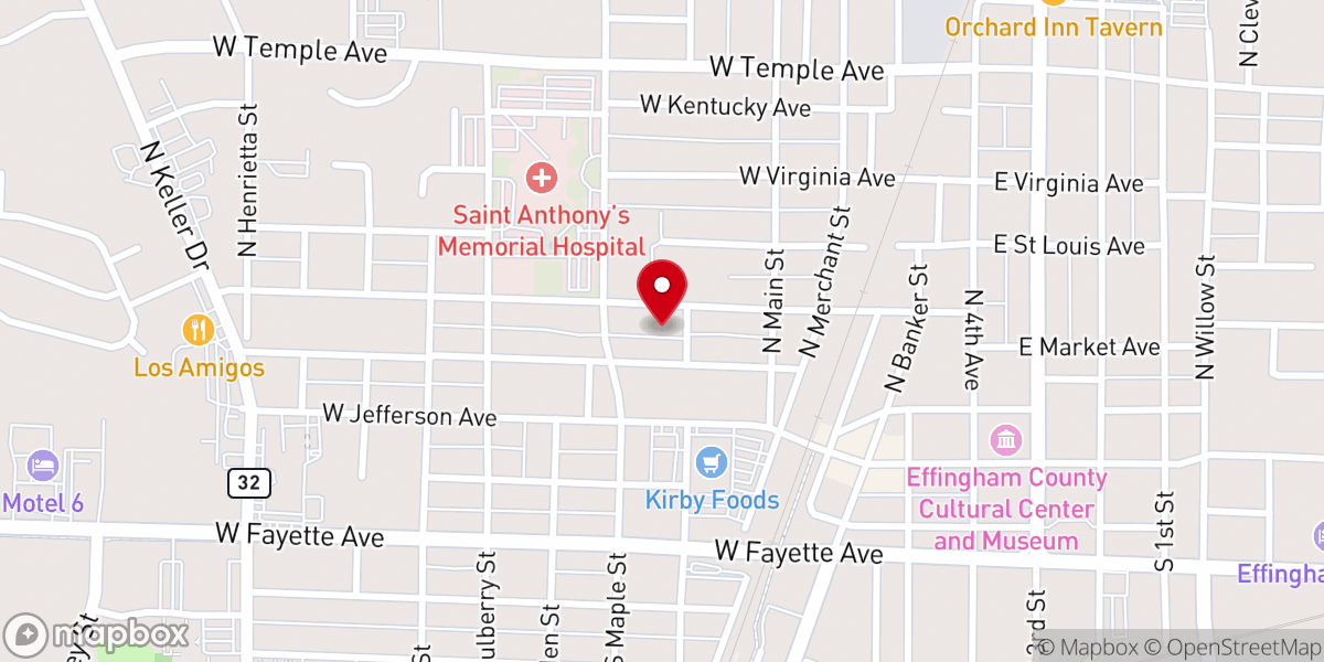 Map showing location of St Laurence Episcopal Church