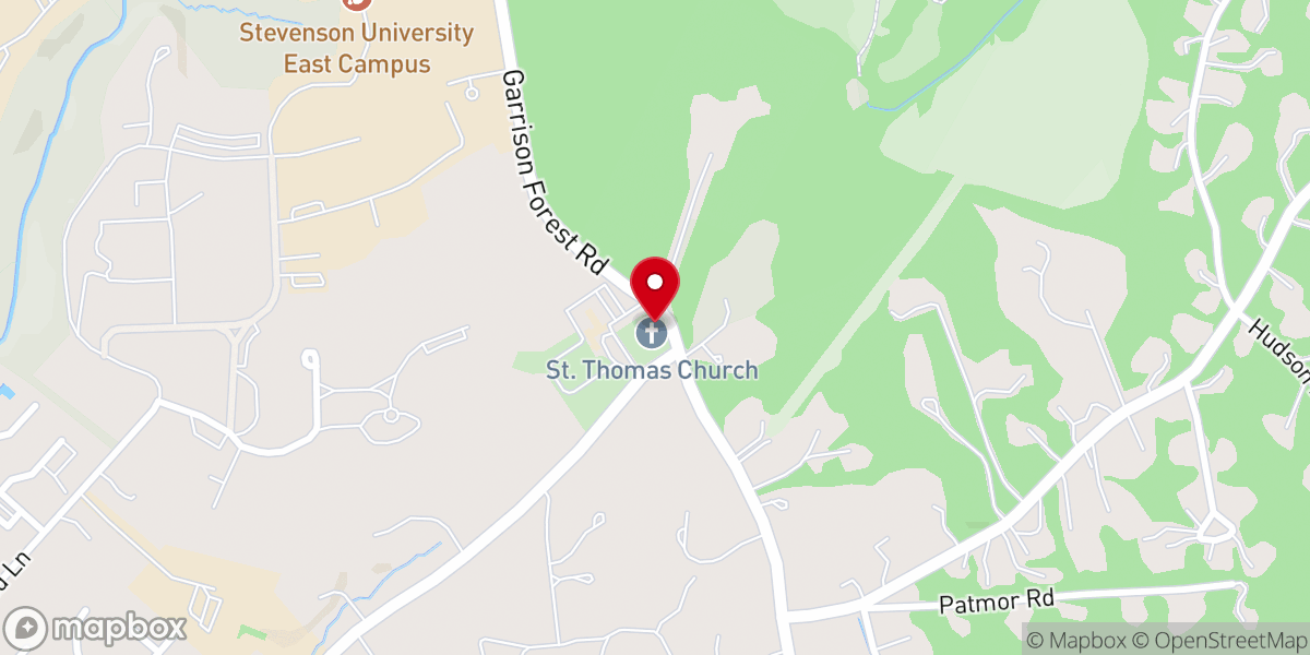 Map showing location of St. Thomas' Episcopal Church