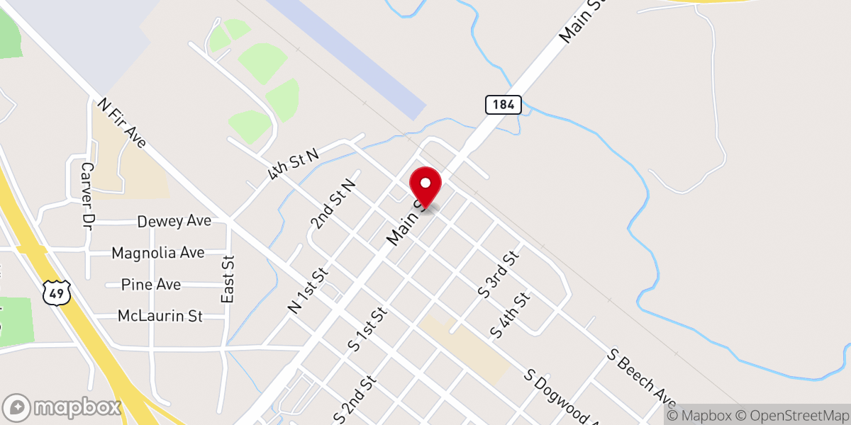 Map showing location of Fellowship COGIC, Fellowship Rd., Collins, MISSISSIPPI