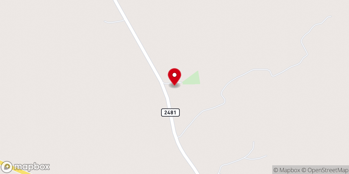 Map showing location of Pony Creek Church