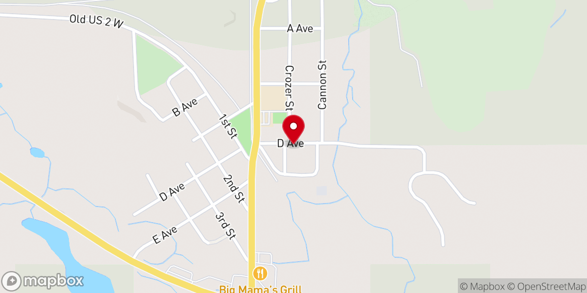 Map showing location of Immaculate Conception of the Blessed Virgin Mary Catholic Church, Watersmeet