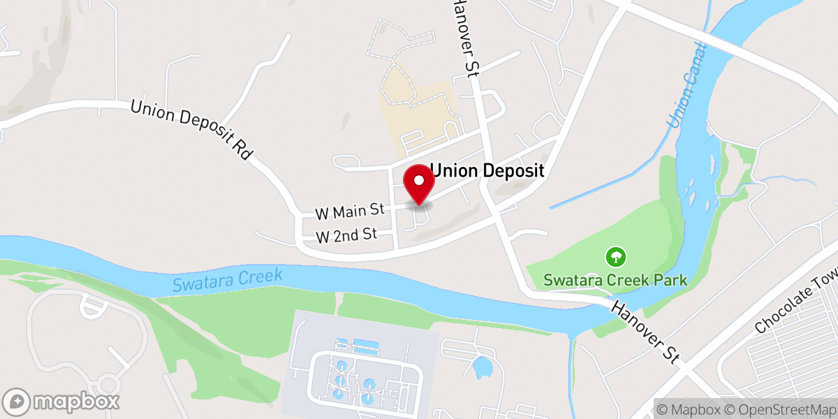 Map showing location of Union Deposit United Methodist Church