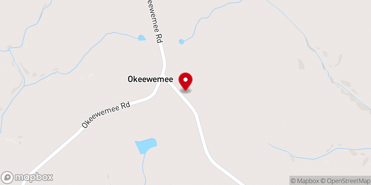 Map showing location of Forks of Little River Baptist