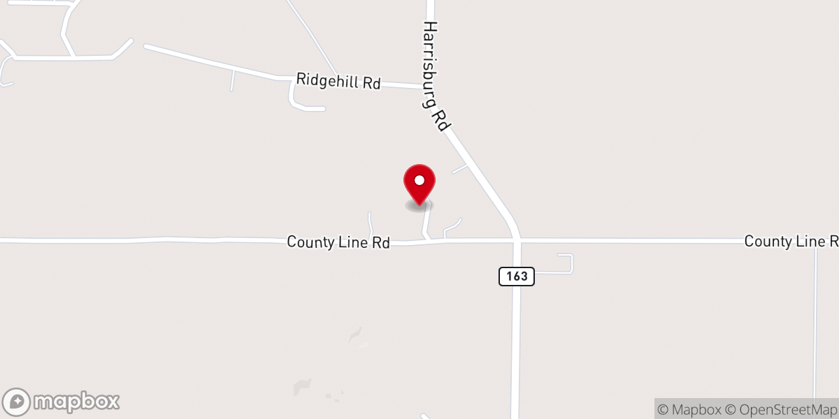 Map showing location of County Line Church