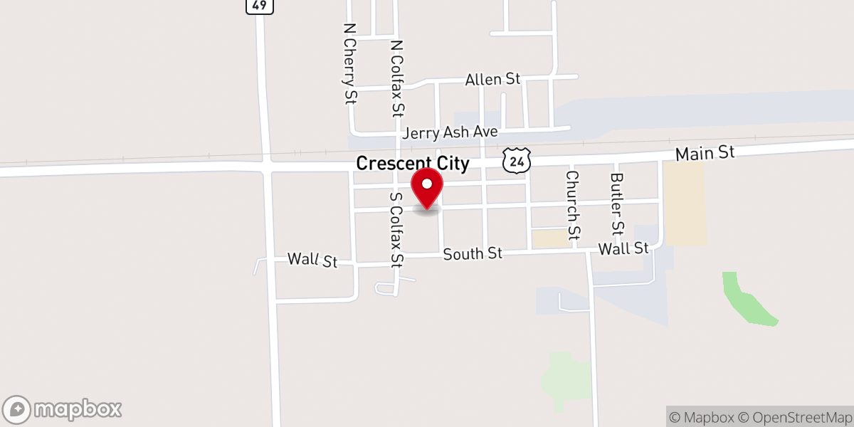 Map showing location of Saint Joseph Catholic Church, Crescent City