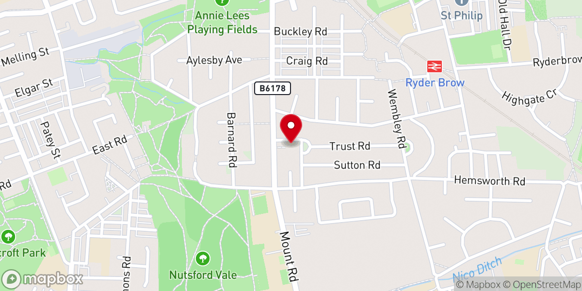 Map showing location of Mount Olivet Apostolic Church