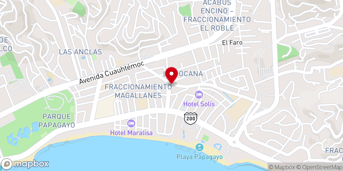Map showing location of Catedral Cristo Rey de Acapulco