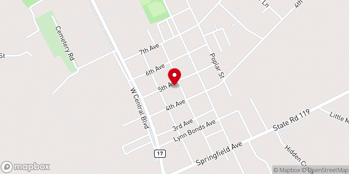 Map showing location of Beulah House