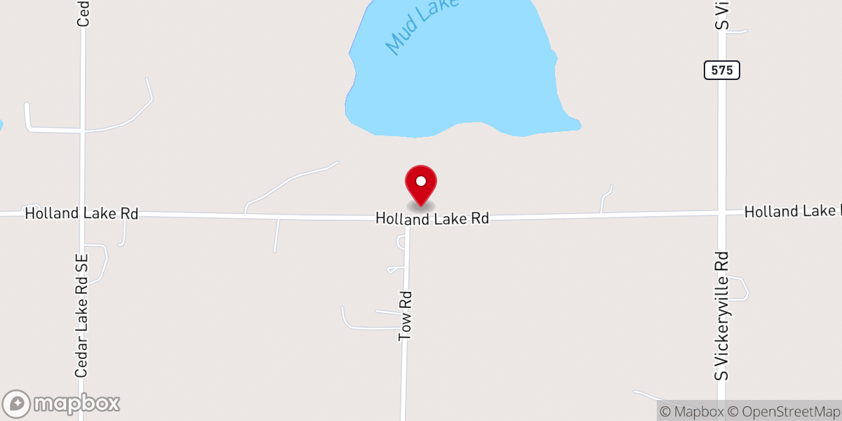 Map showing location of Mud Lake Community Church