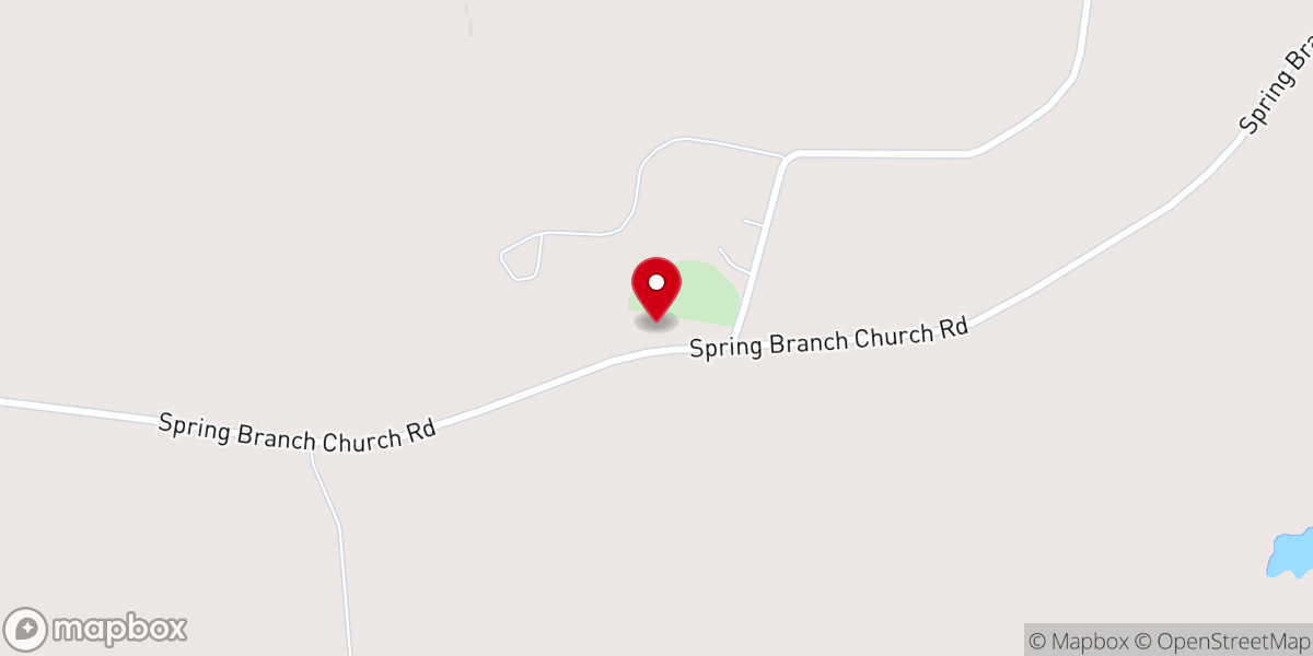 Map showing location of McElmurray Spring Branch Baptist