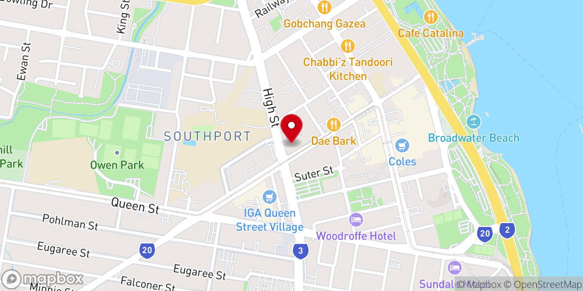 Map showing location of St Peter's Anglican Church Gold Coast