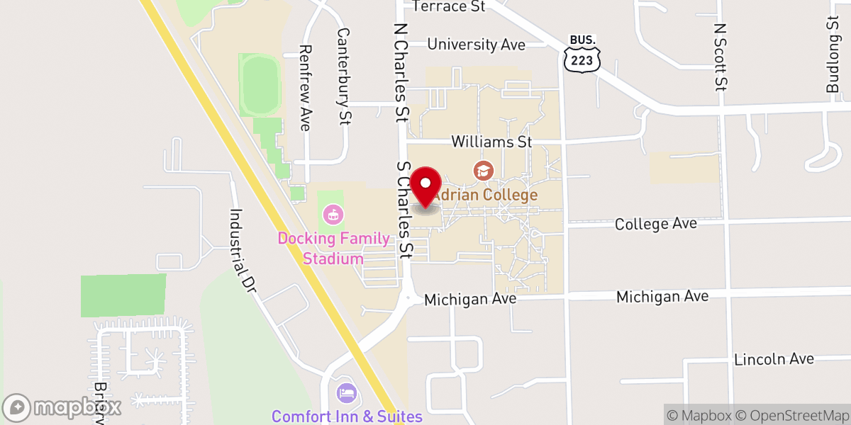 Map showing location of Herrick Chapel