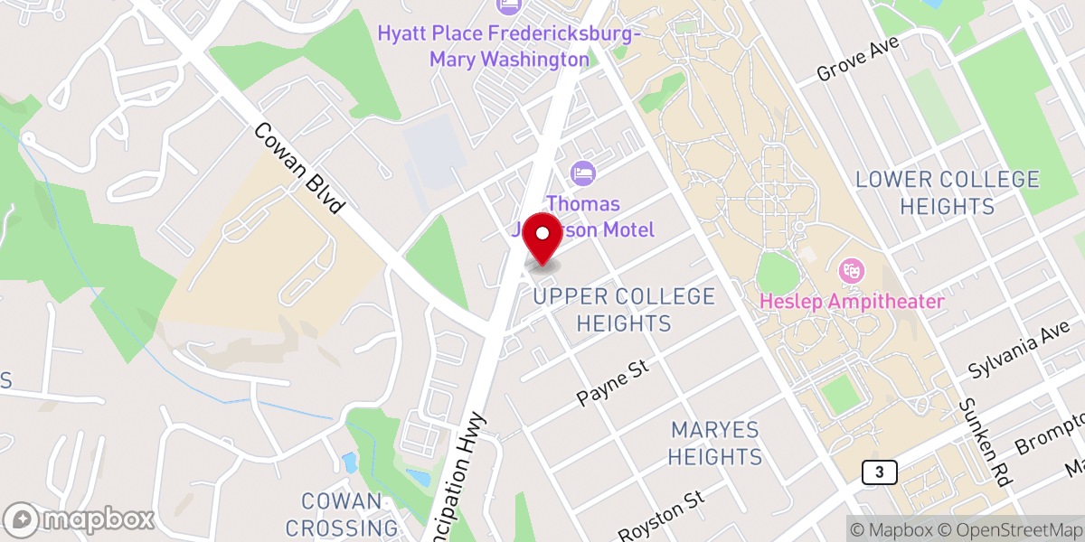 Map showing location of Kingdom Baptist Church