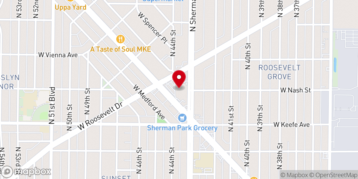 Map showing location of Embassy Center MKE