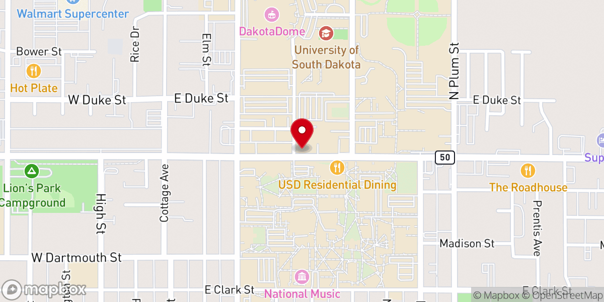 Map showing location of St Thomas More Newman Center