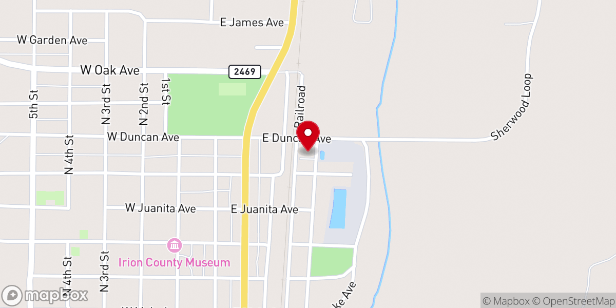 Map showing location of St. Peter's Catholic Church