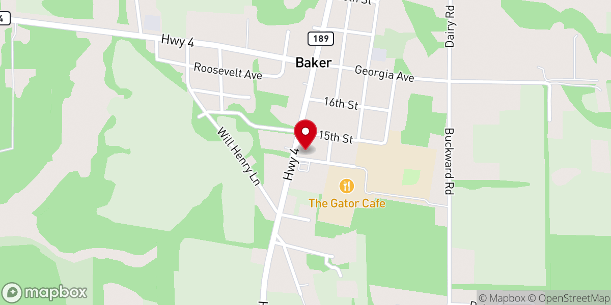 Map showing location of Baker Church Of Christ