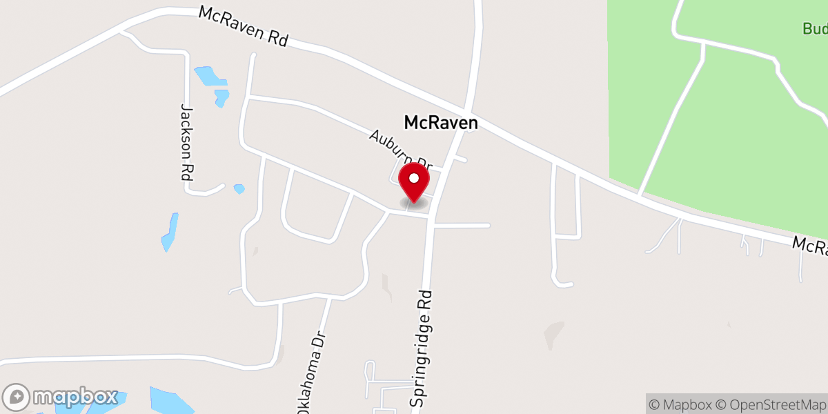 Map showing location of Wildwood Baptist Church