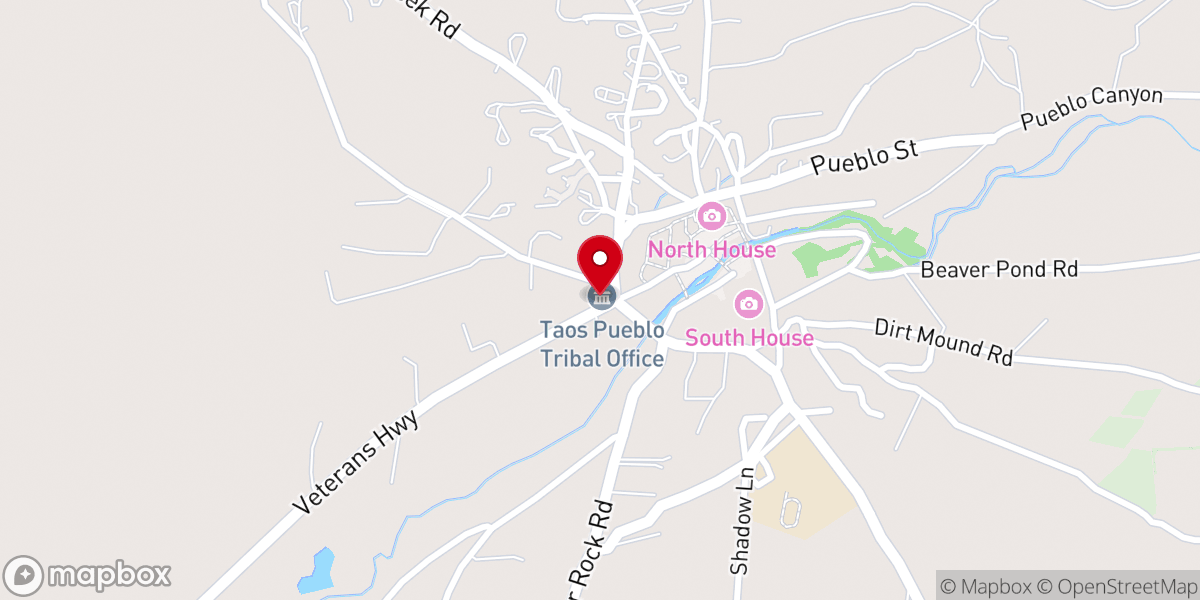 Map showing location of Hlauuma (North House) of Taos Pueblo