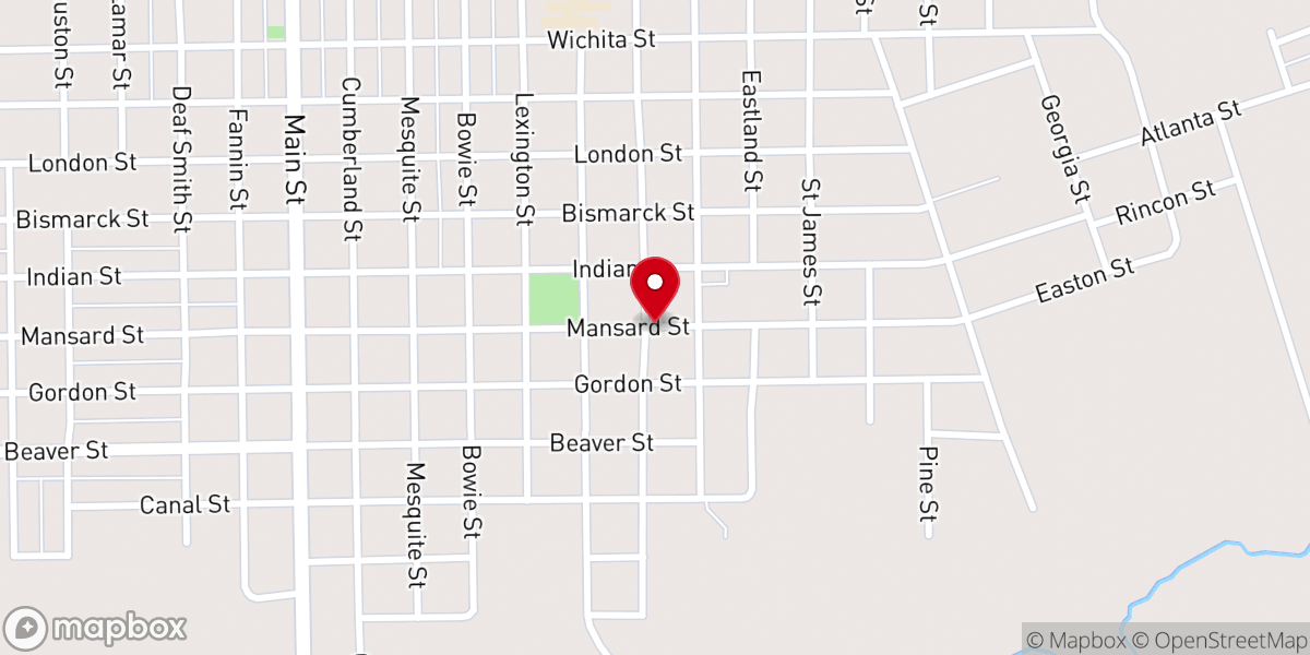 Map showing location of Assembly of God