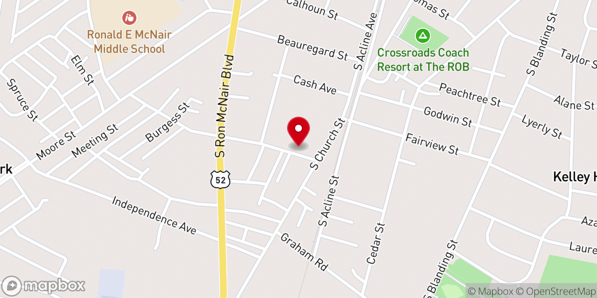 Map showing location of Wesley Chapel United Methodist Church