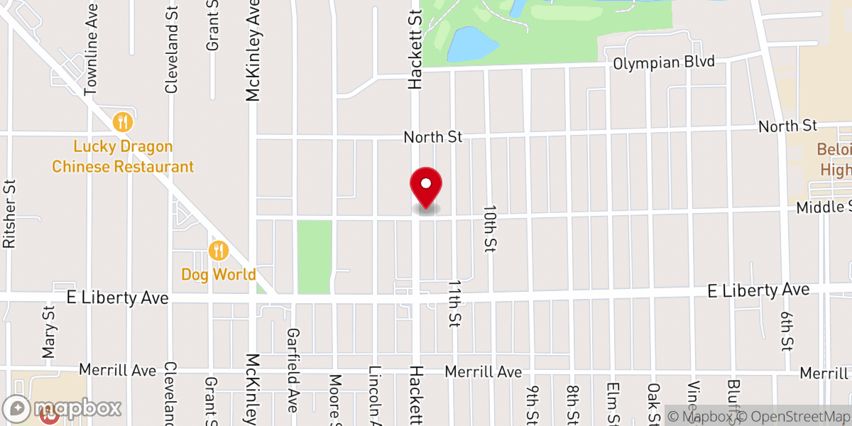 Map showing location of Abundant Life Church of Beloit