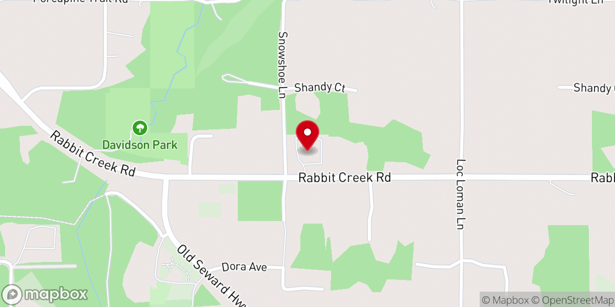 Map showing location of Rabbit Creek Church