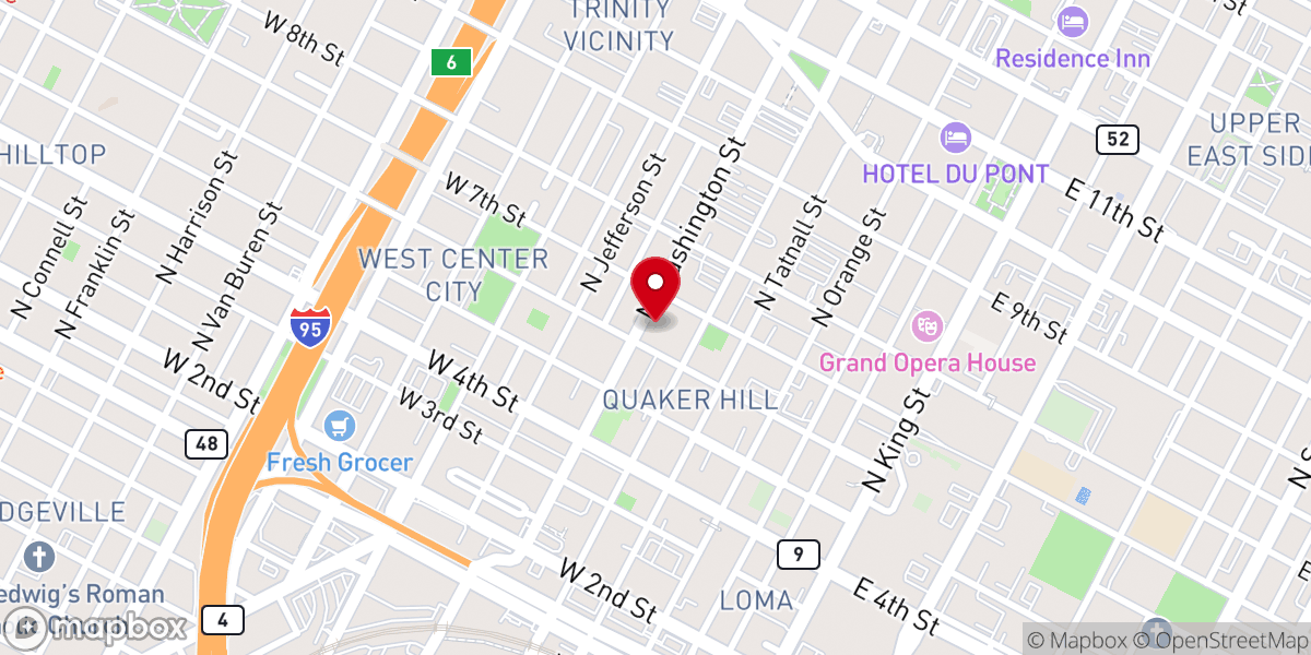 Map showing location of Temple United Church