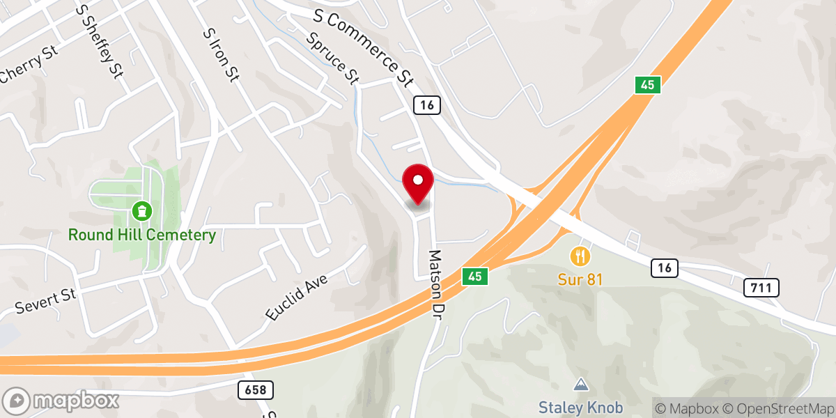 Map showing location of Marion Church of God