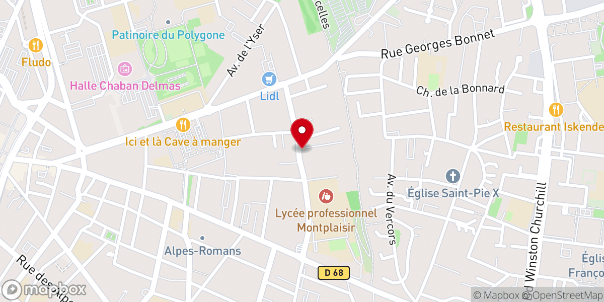 Map showing location of Église Évangélique de Pentecôte