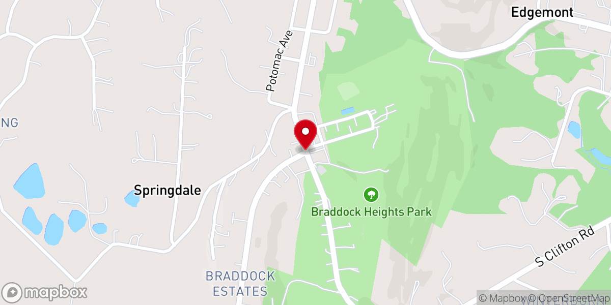 Map showing location of Braddock Heights