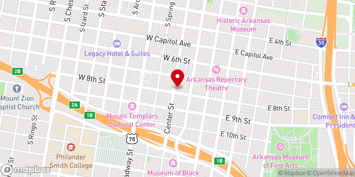Map showing location of First United Methodist Church
