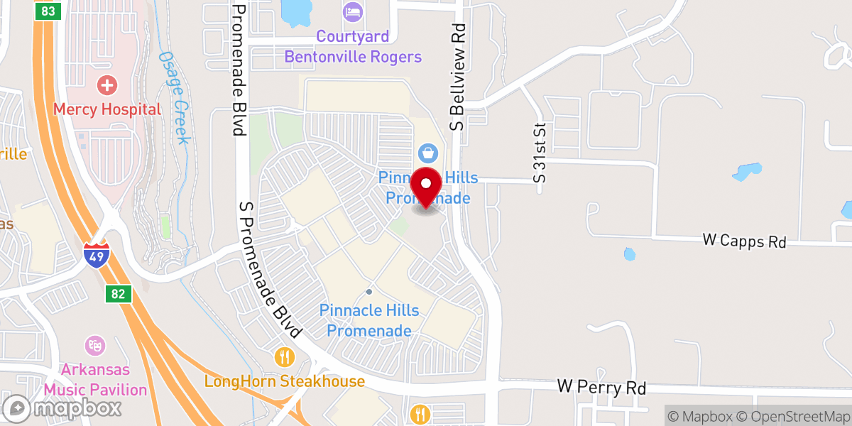 Map showing location of SOCO Church - Rogers