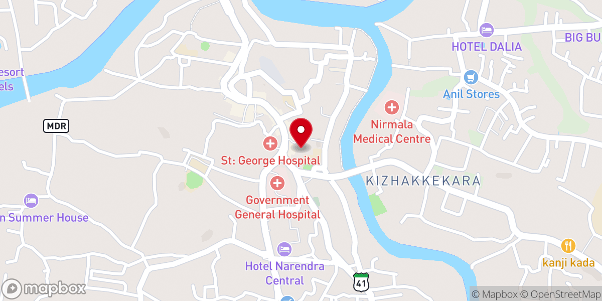 Map showing location of Holy Magi Forane Church, Muvattupuzha
