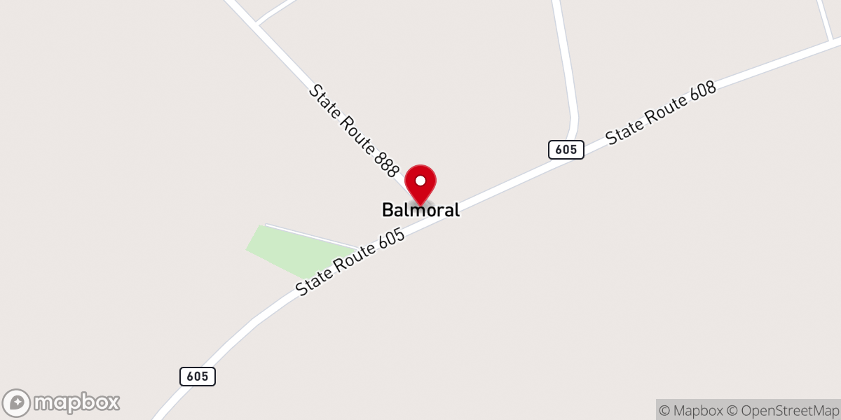 Map showing location of Balmoral