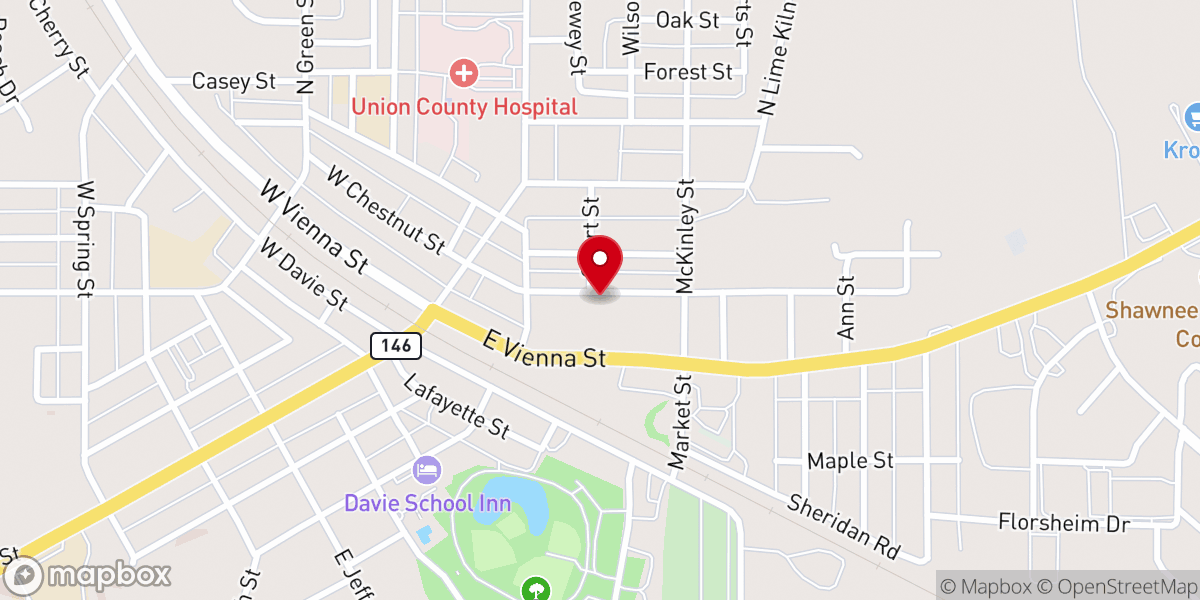 Map showing location of Church of the Nazarene