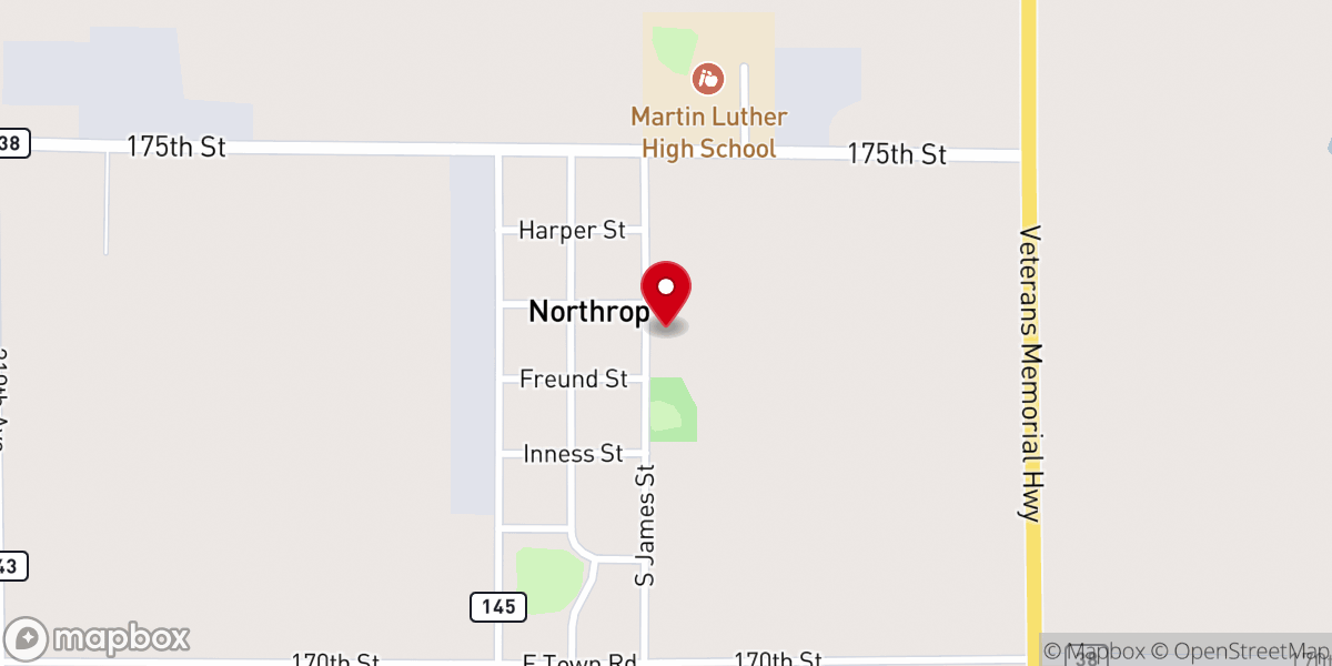 Map showing location of St James Lutheran Church