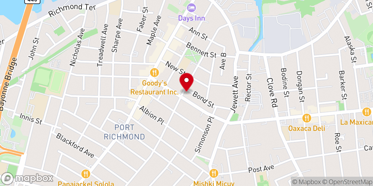Map showing location of Faith United Methodist Church Staten Island - Food Pantry