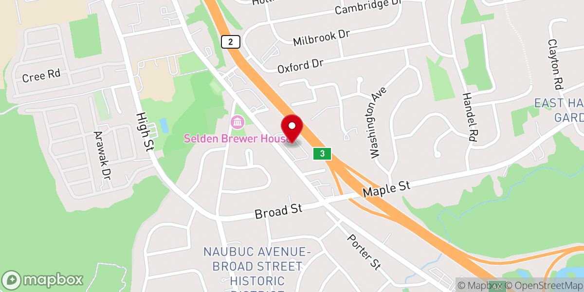 Map showing location of The River Church East Hartford