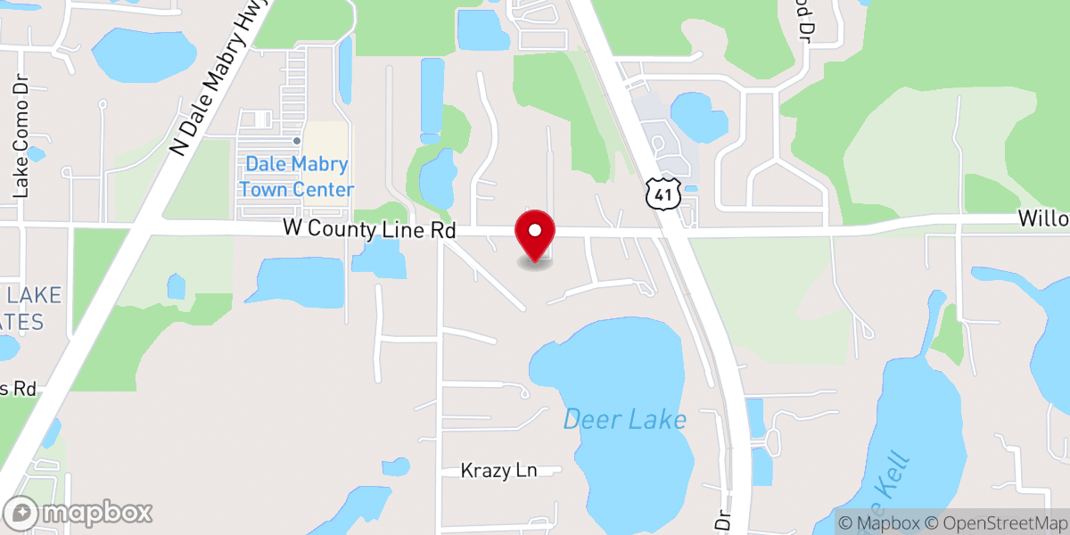 Map showing location of Life Church Lutz