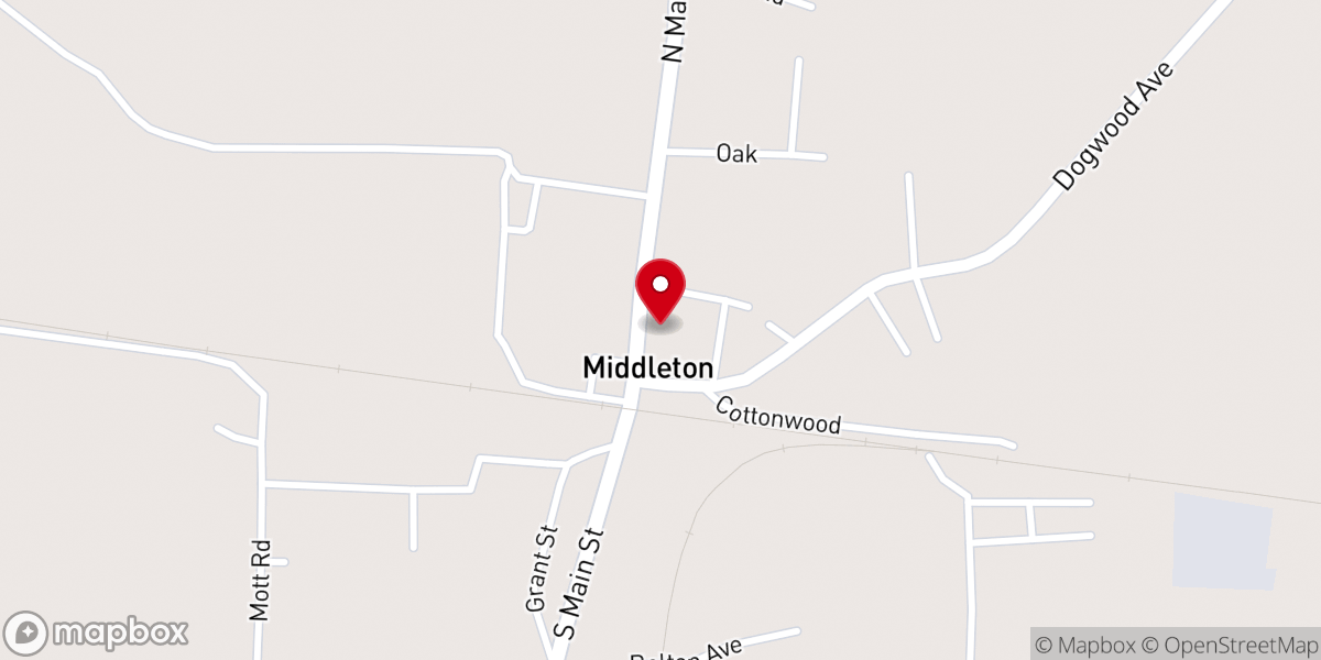 Map showing location of Liberty Baptist Church