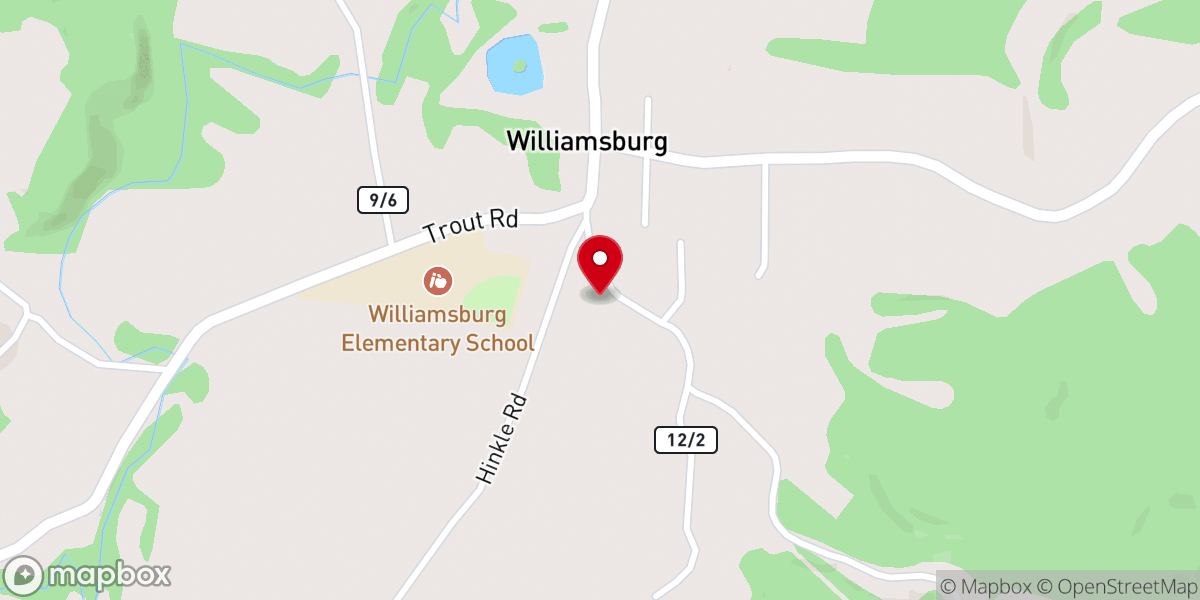 Map showing location of Williamsburg Pentecostal Holiness Church
