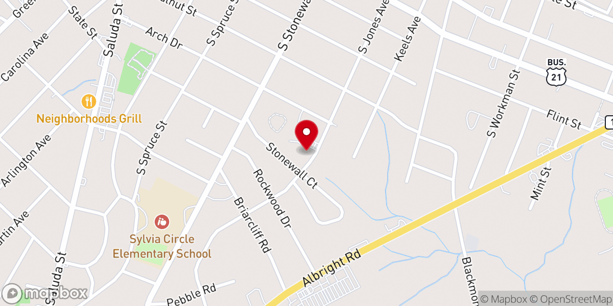Map showing location of Redeeming Life Christian Center