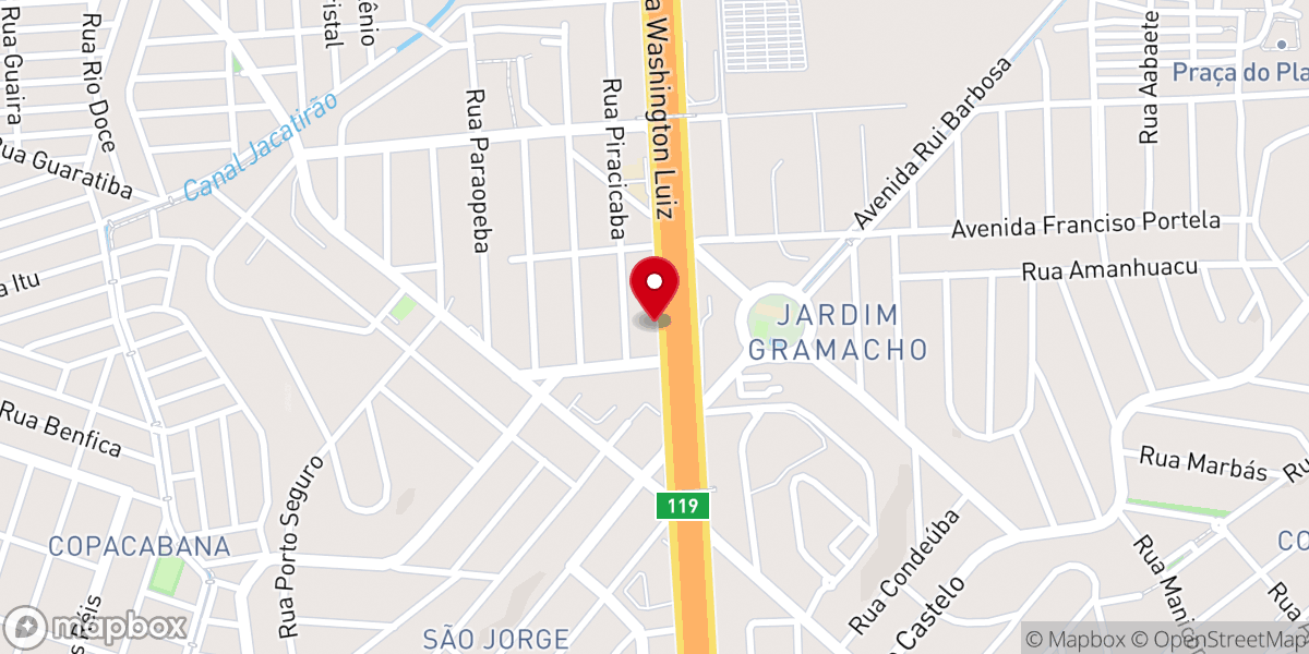 Map showing location of Novos Começos Caxias